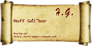 Hoff Gábor névjegykártya